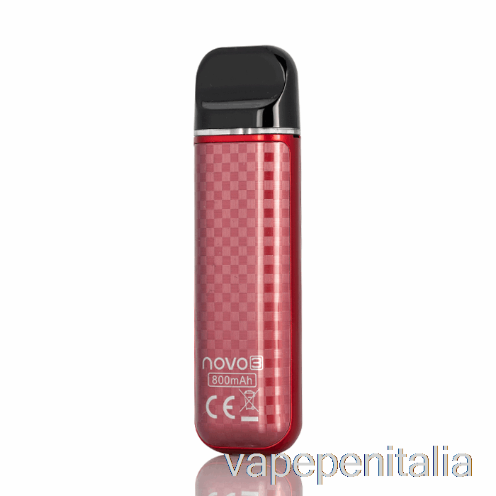 Penna Vape Smok Novo 3 25w Pod System Rosso In Fibra Di Carbonio